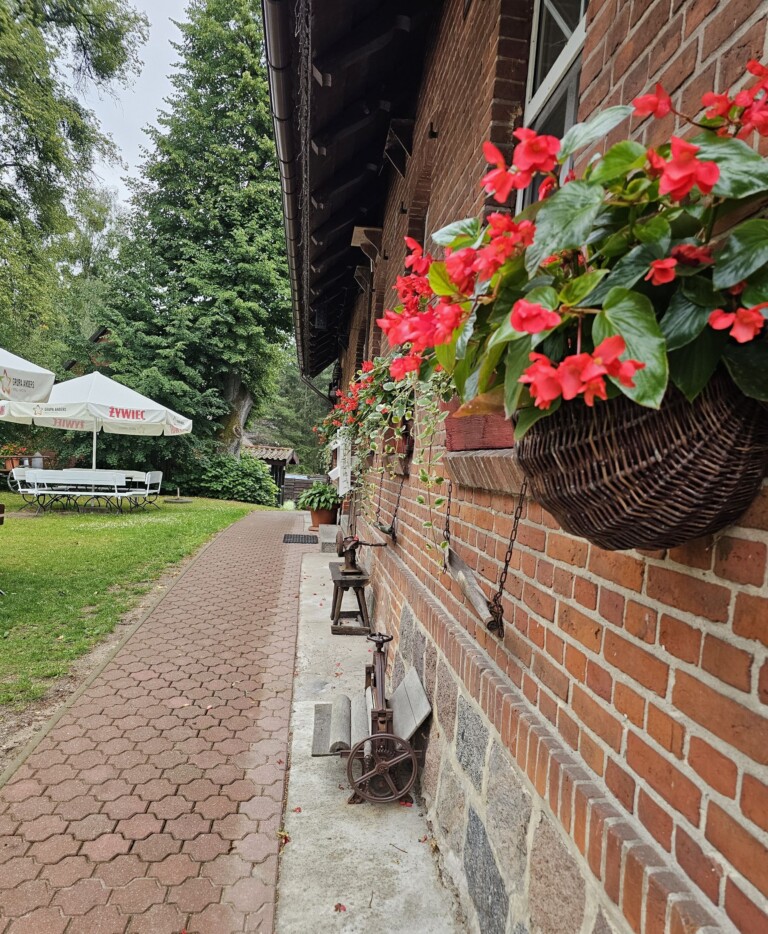 Wejście do restauracji pod kogutem